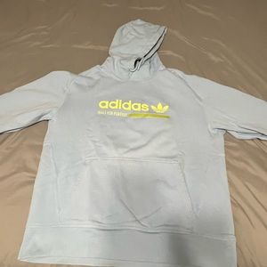 Adidas sky blue and yellow hoodie